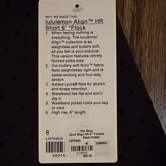 Lululemon Align™ High-Rise Short
6" Flocked Polka Dot - Picture 2 of 4